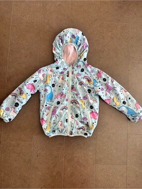 Kids Unicorn & Dinosaur Hooded Windbreaker size 6